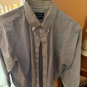 Nautica Men's Blue Checkered Shirt 16,5 32/33